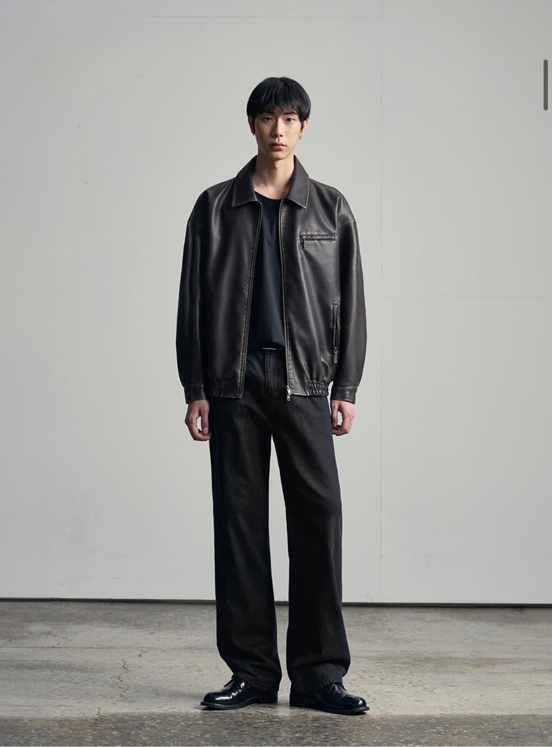 (L) 아워데이즈 세미 와이드 데님 팬츠 [WASHED BLACK] 상품이미지3