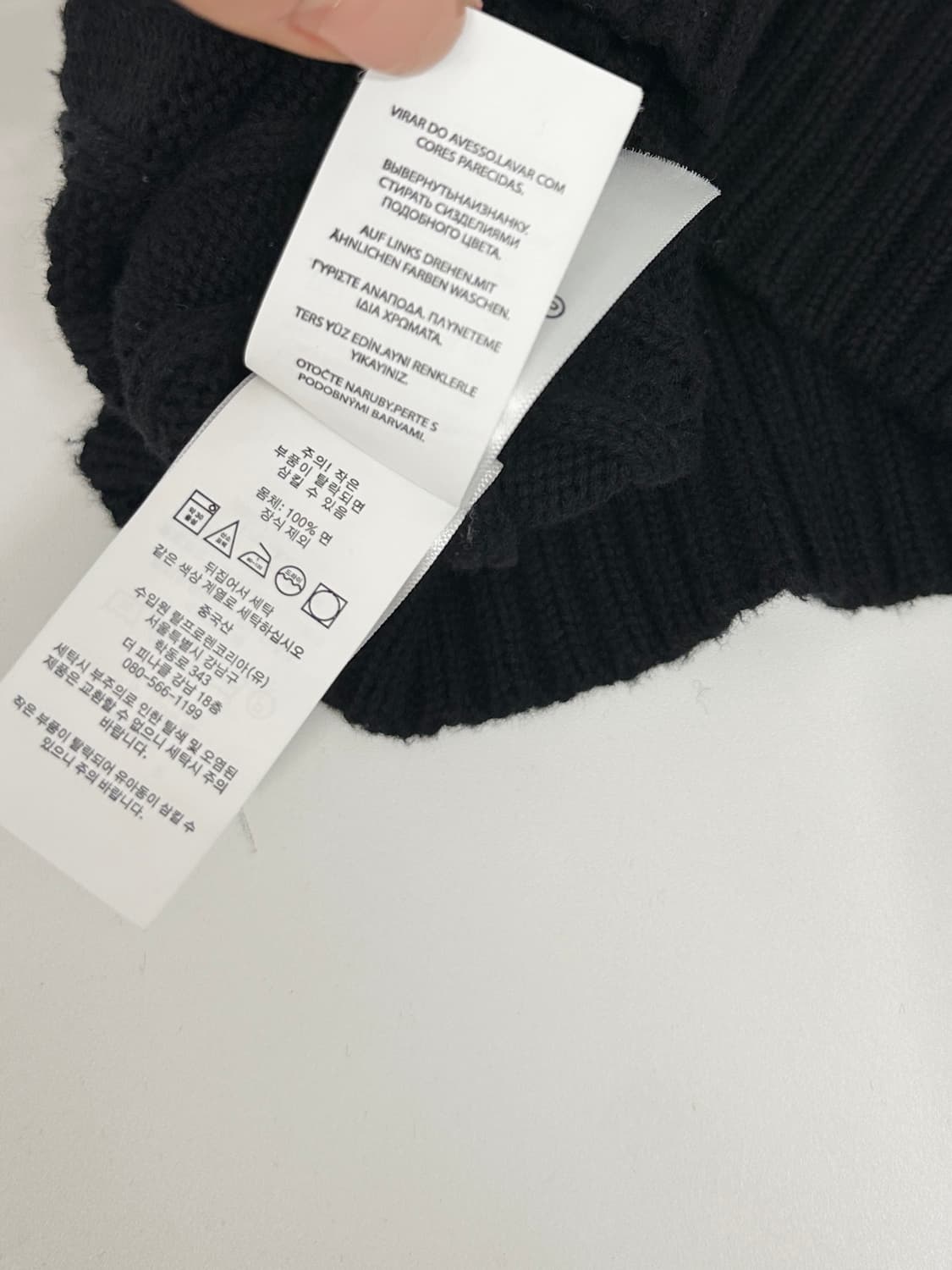 폴로 랄프로렌 여성 케이블 꽈배기 반팔니트 xl 블랙 상품이미지4