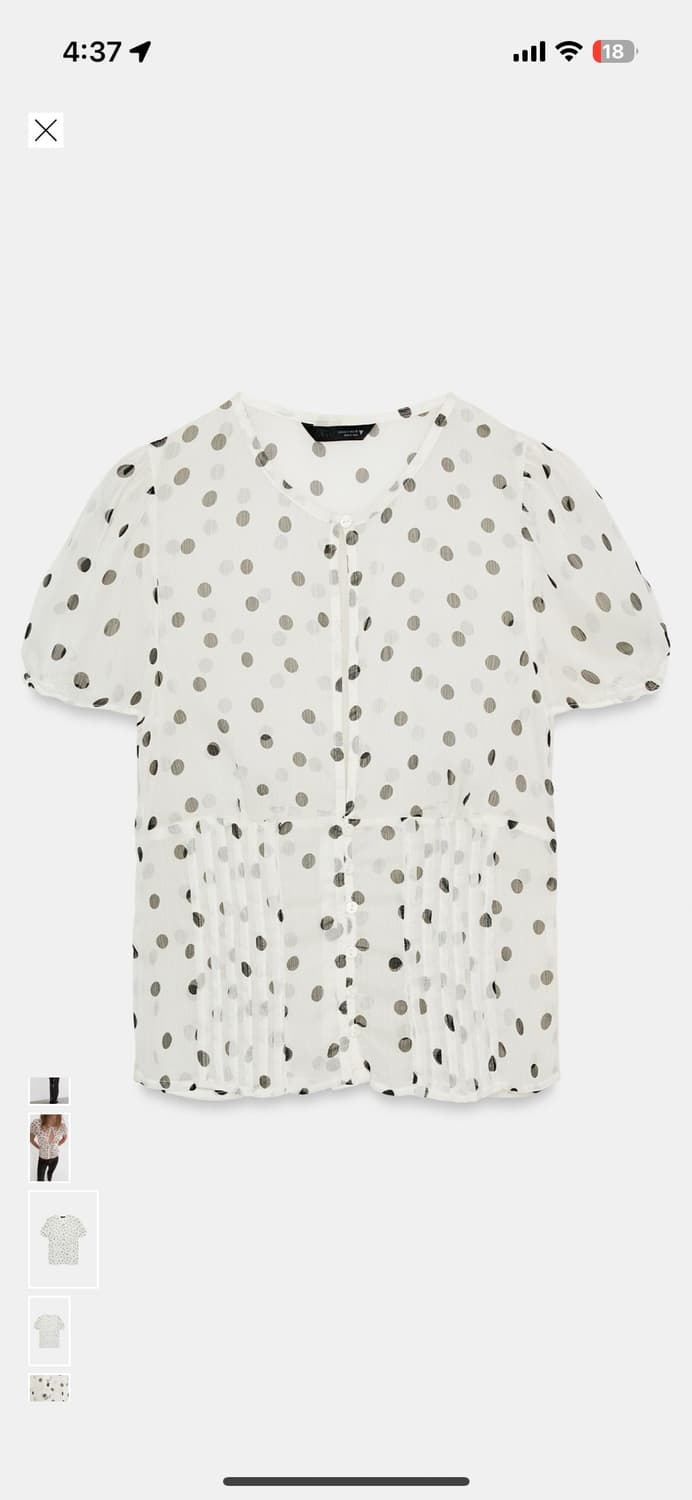 Zara 세미 도트 탑 상품이미지2