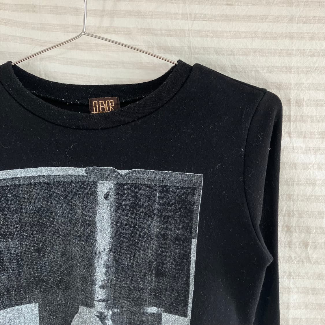 빈티지 블랙 감성 프린팅 크롭 긴팔 980 y2k 스트릿 갸루 펑키 일본 상품이미지3