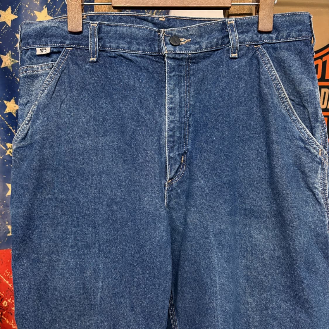 칼하트 FR 방염 리얼워크 와이드핏 카펜터 데님팬츠 N379 상품이미지3