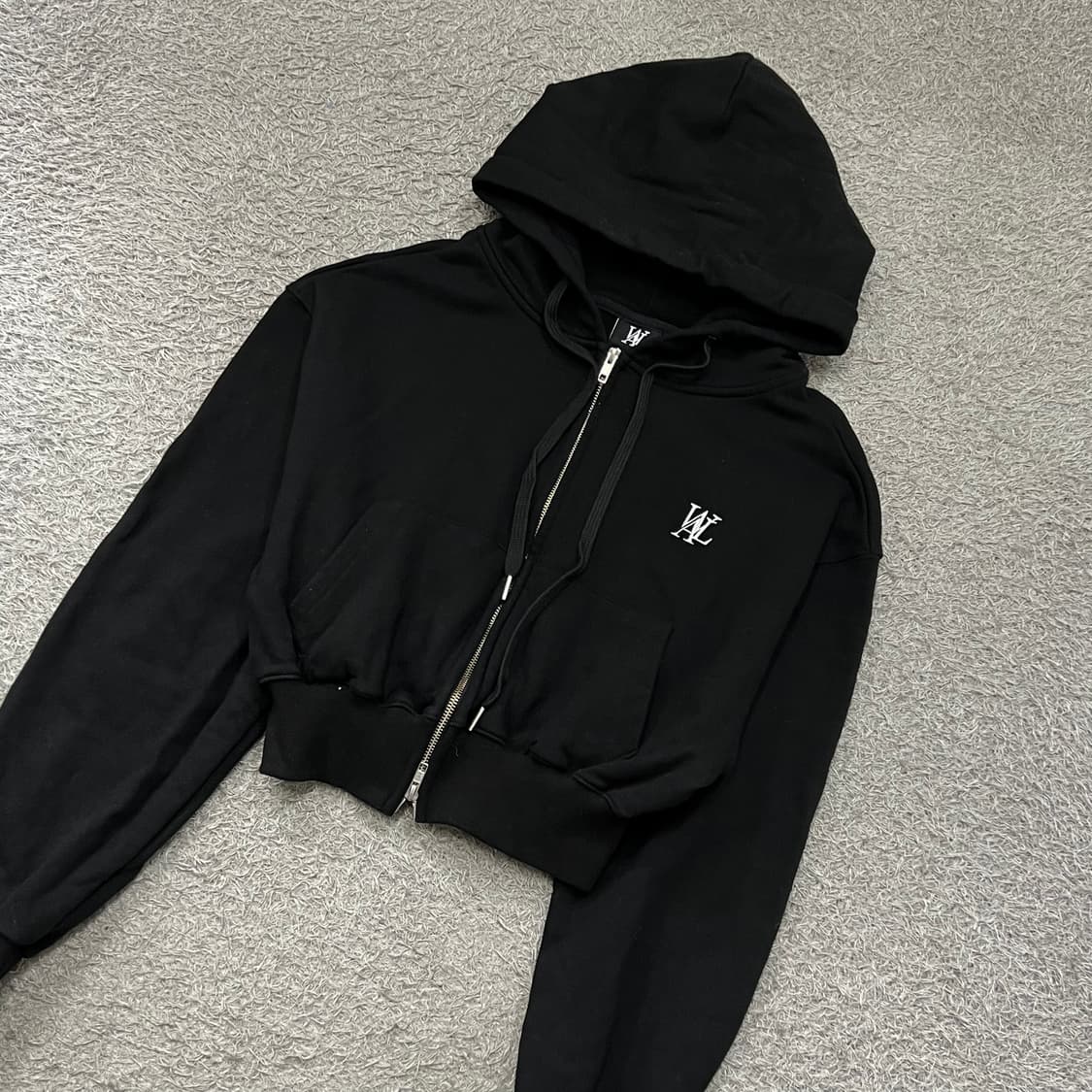 [우먼85] 우알롱 크롭 후드집업 상품이미지1