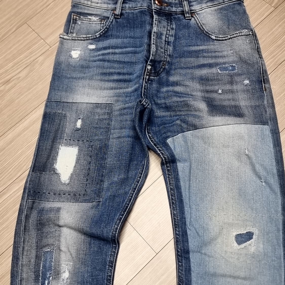 이태리제 돈더풀러 데미지 워싱 패치 청바지(30) 상품이미지2