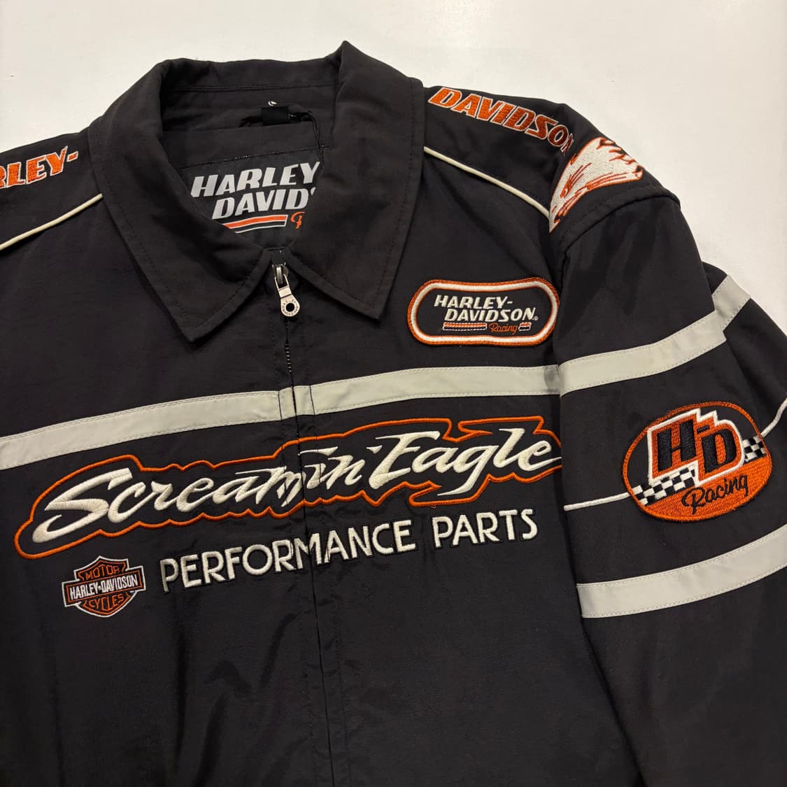 [L] 07s 할리데이비슨 스크리밍이글 라이더 집업 자켓 수입택 C835 상품이미지3