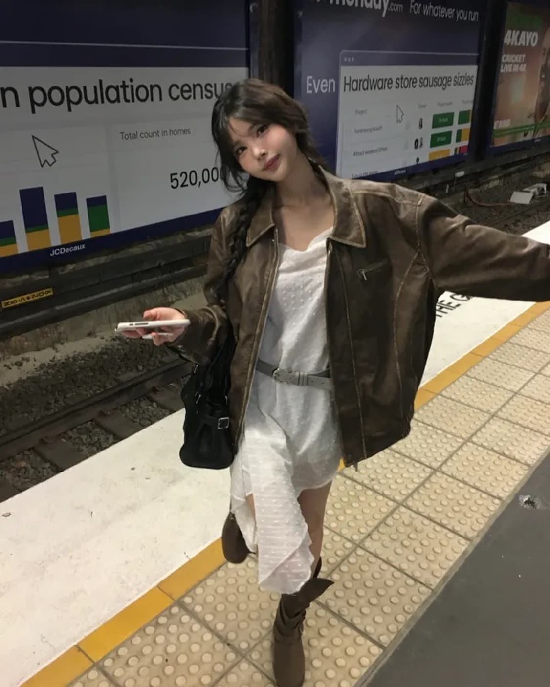 Soand 언발란스 도트 쉬폰 원피스 상품이미지8