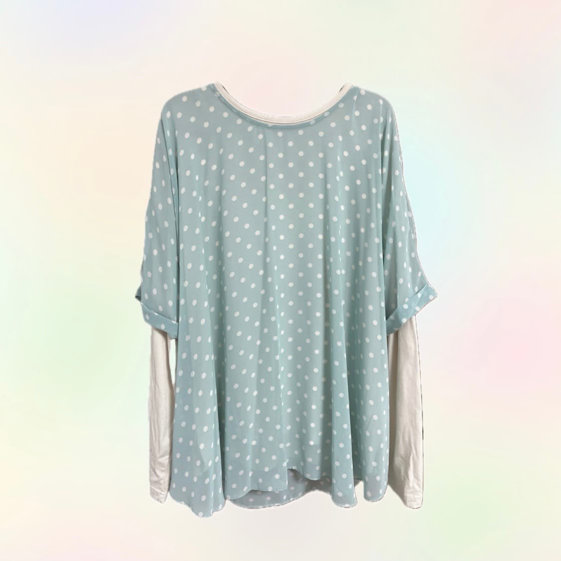 아오이우유 민트 도트 블라우스 땡땡이 하구미 모리 상품이미지1