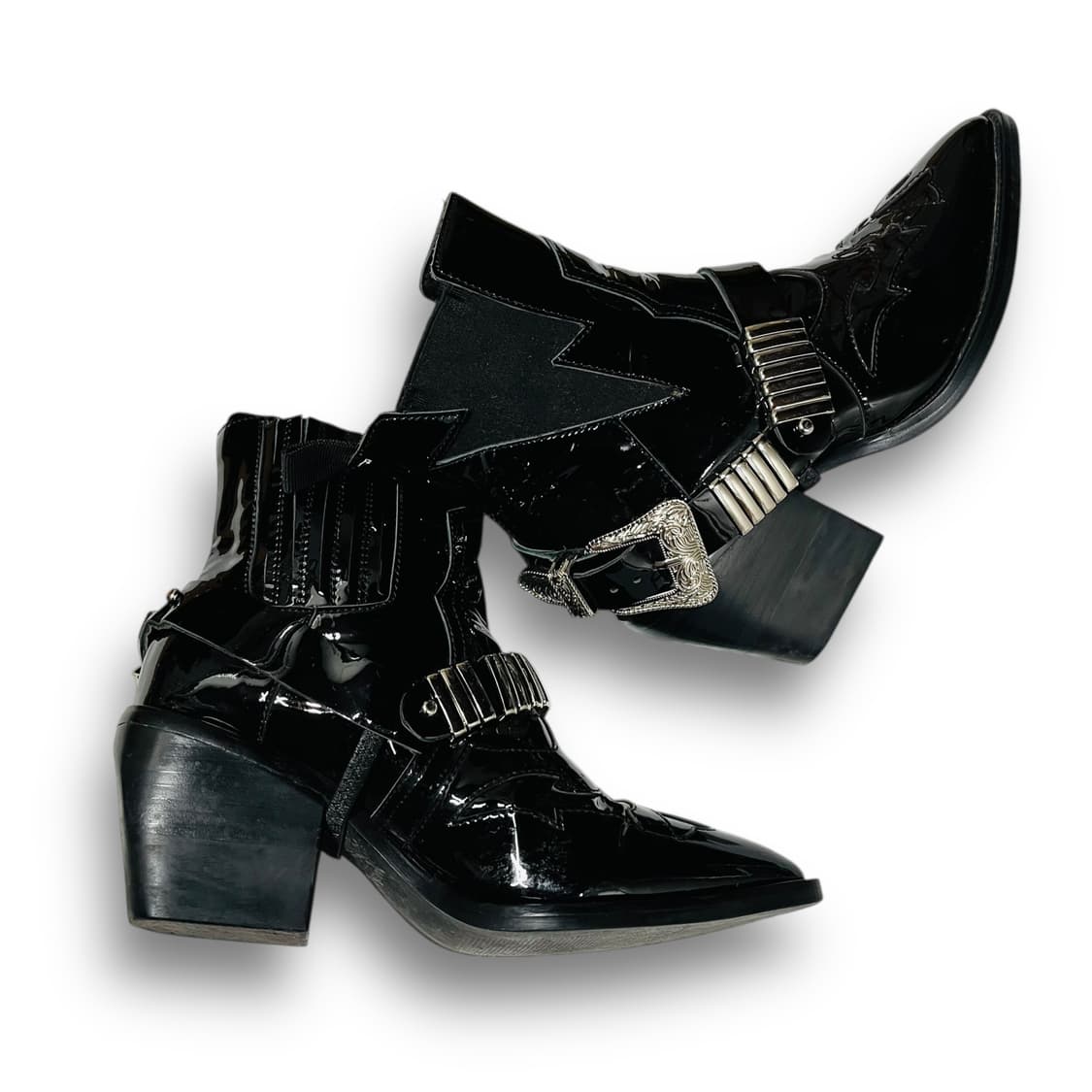 락시크 트라이벌 벨티드 에나멜 빈티지 웨스턴 부츠 상품이미지6