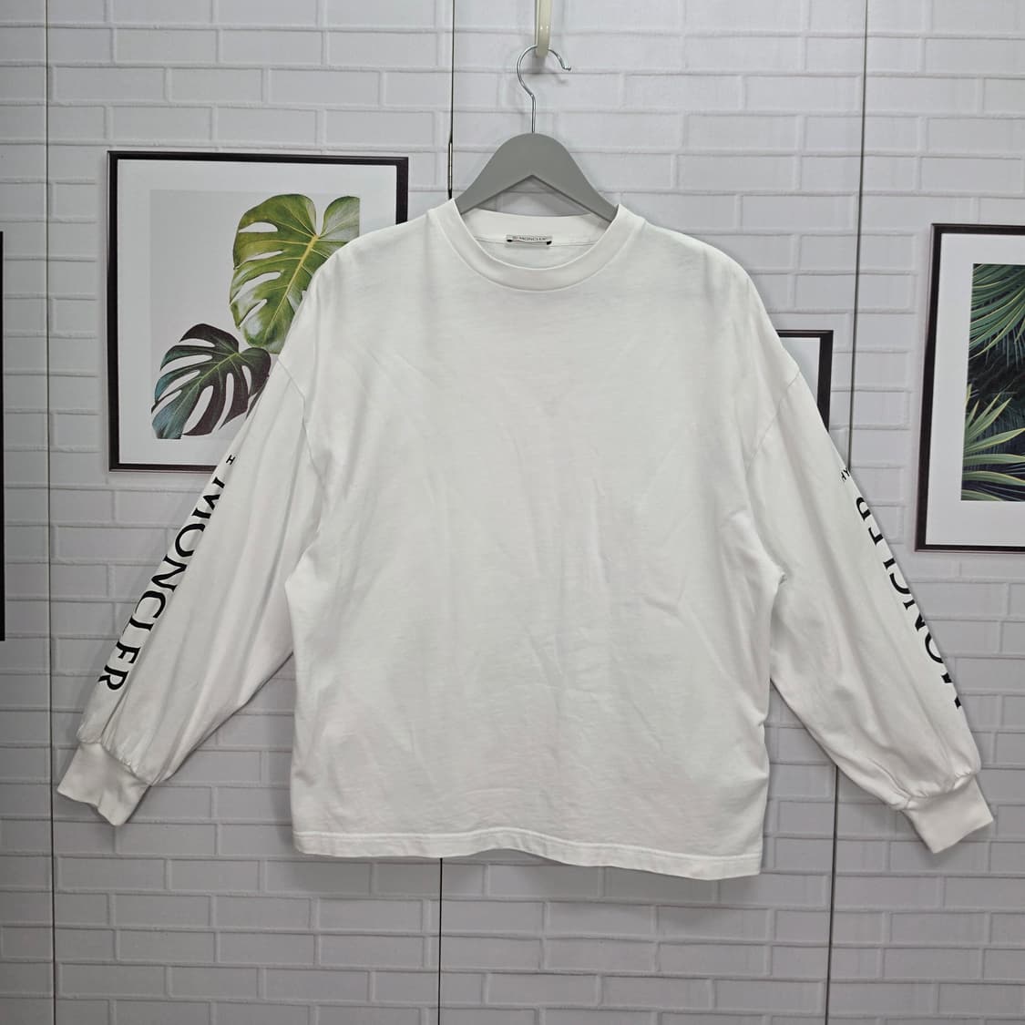 MONCLER 몽클레어 지니어스 x 하이케 코튼 긴팔 로고 티셔츠 XS 상품이미지1