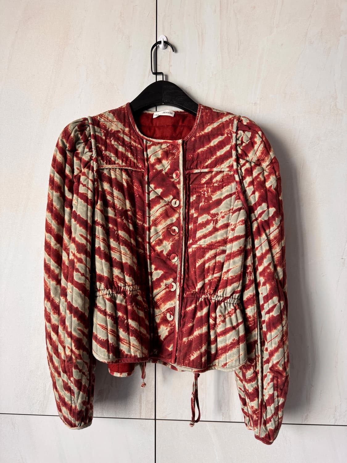 새상품 컨디션 Ulla Johnson 퀼팅 자켓 레드/베이지 P(44,5 상품이미지1