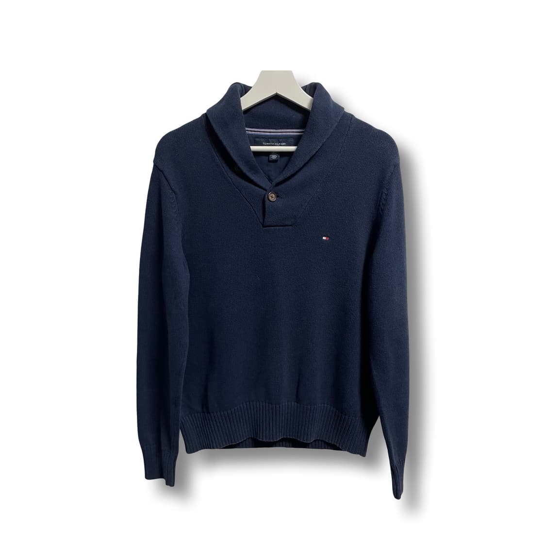 [S] 타미힐피거 숄카라 니트 네이비 상품이미지1