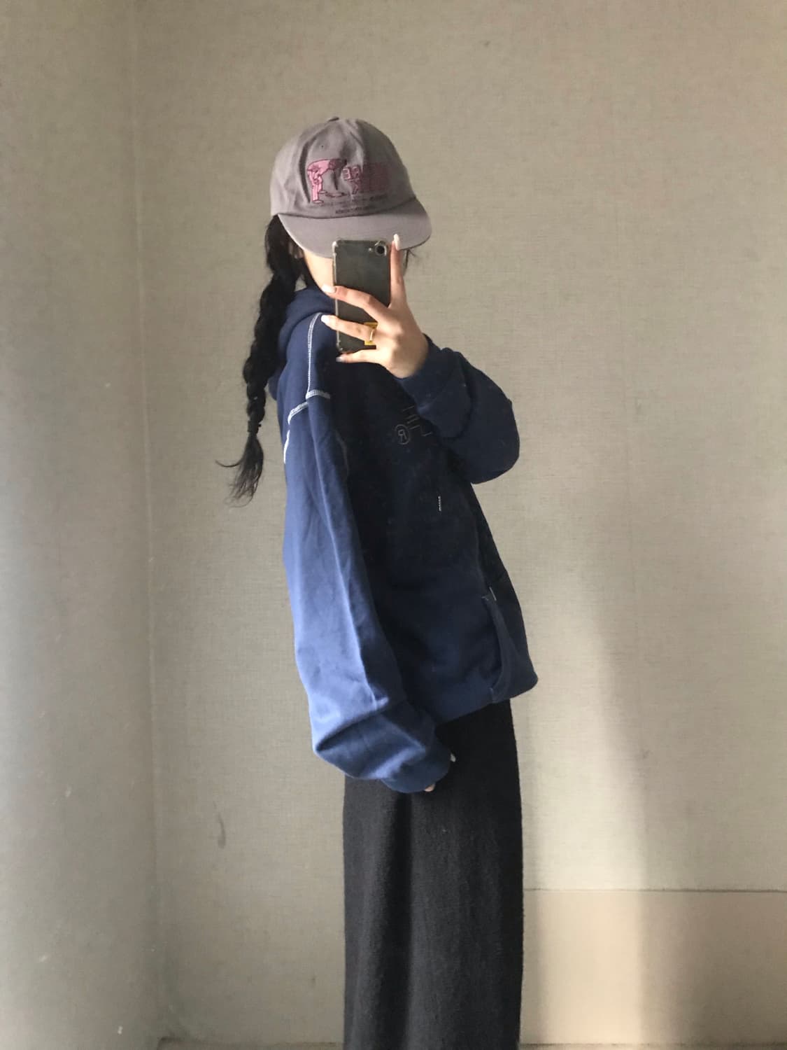 미스치프 네이비 스티치 후드티 상품이미지5