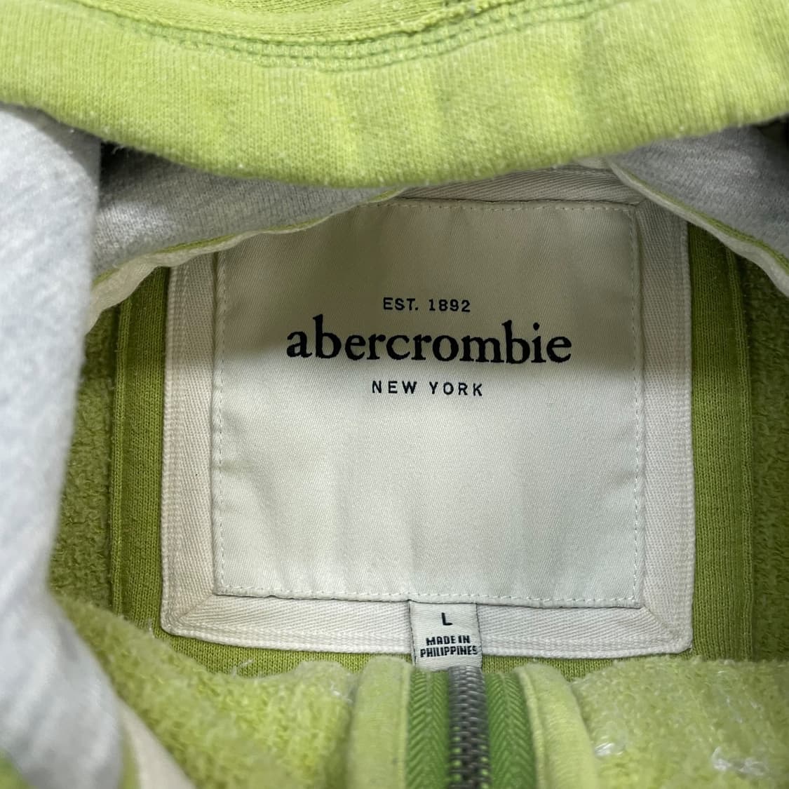아베크롬비 스펠 로고 후드집업 그린 연두 상품이미지4