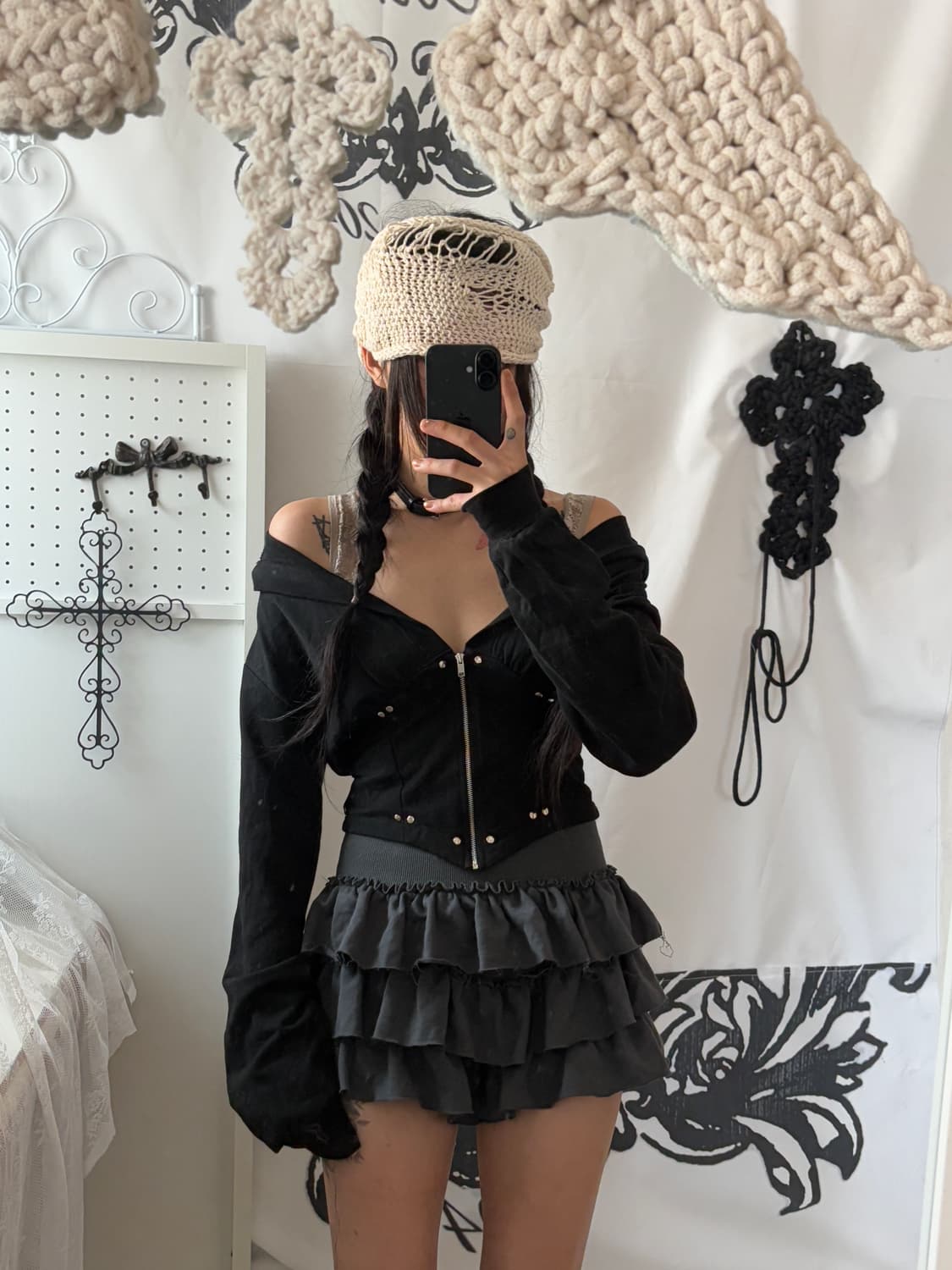• Mlk Black Short Corset Hooded Zip-Up ( 상품이미지7
