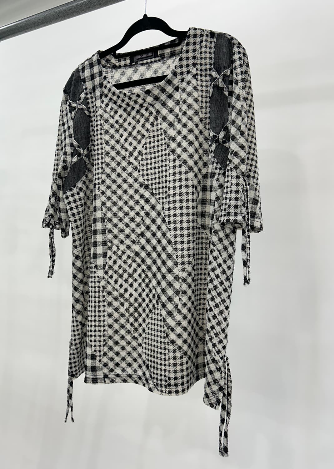 Check patchwork strap ops 상품이미지6