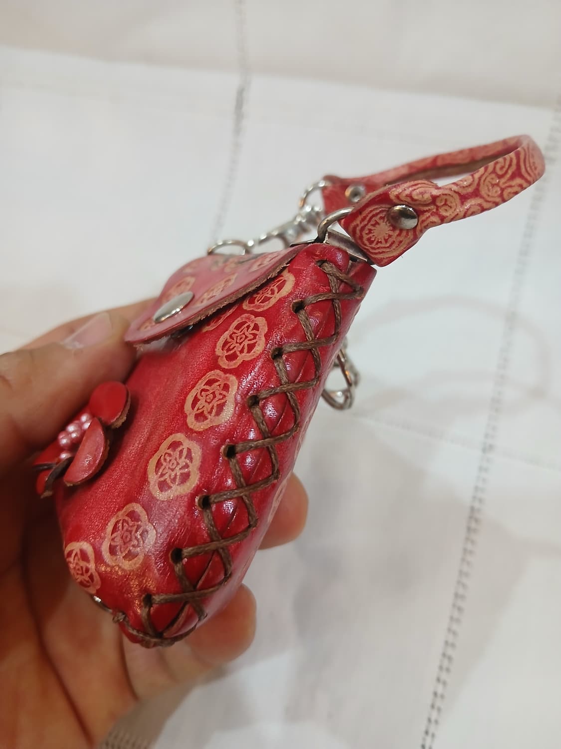 80년대 빈티지 핸드메이드 가죽 동전지갑 상품이미지5