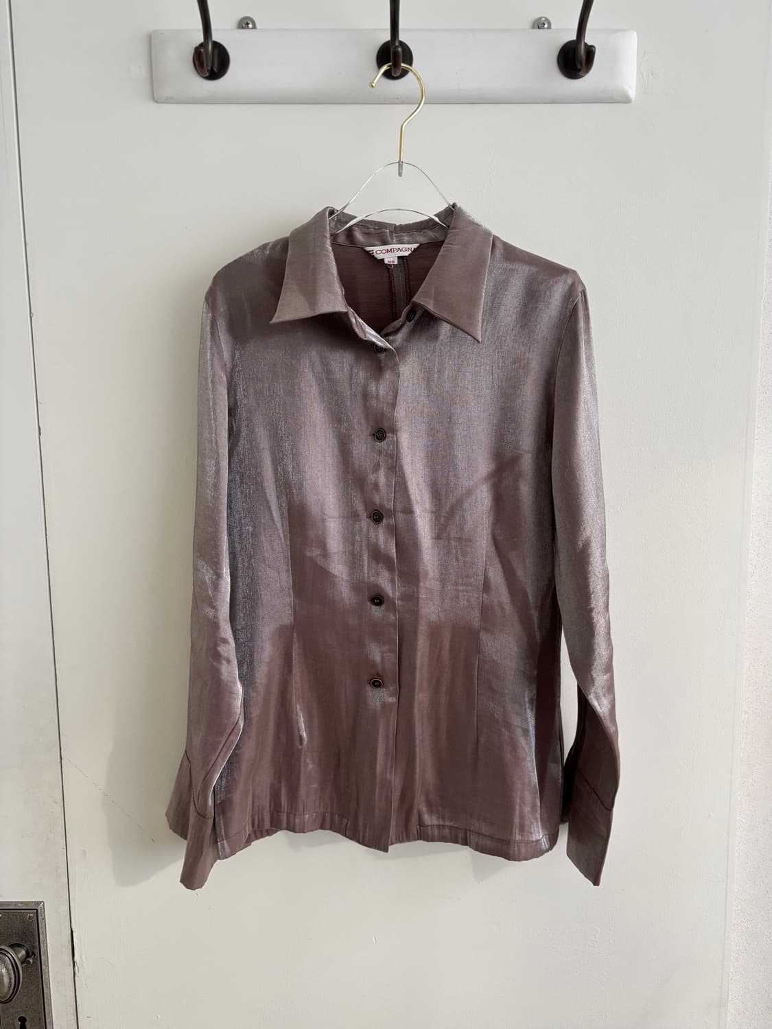 빈티지 락시크 코코아 실키 블라우스 셔츠  상품이미지5