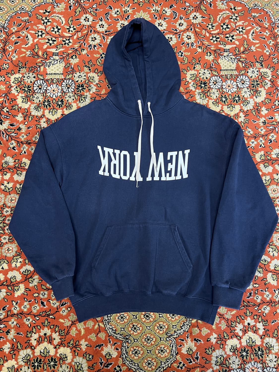 [M] DEUTERO 듀테로 네이비 뉴욕 후드티 상품이미지1