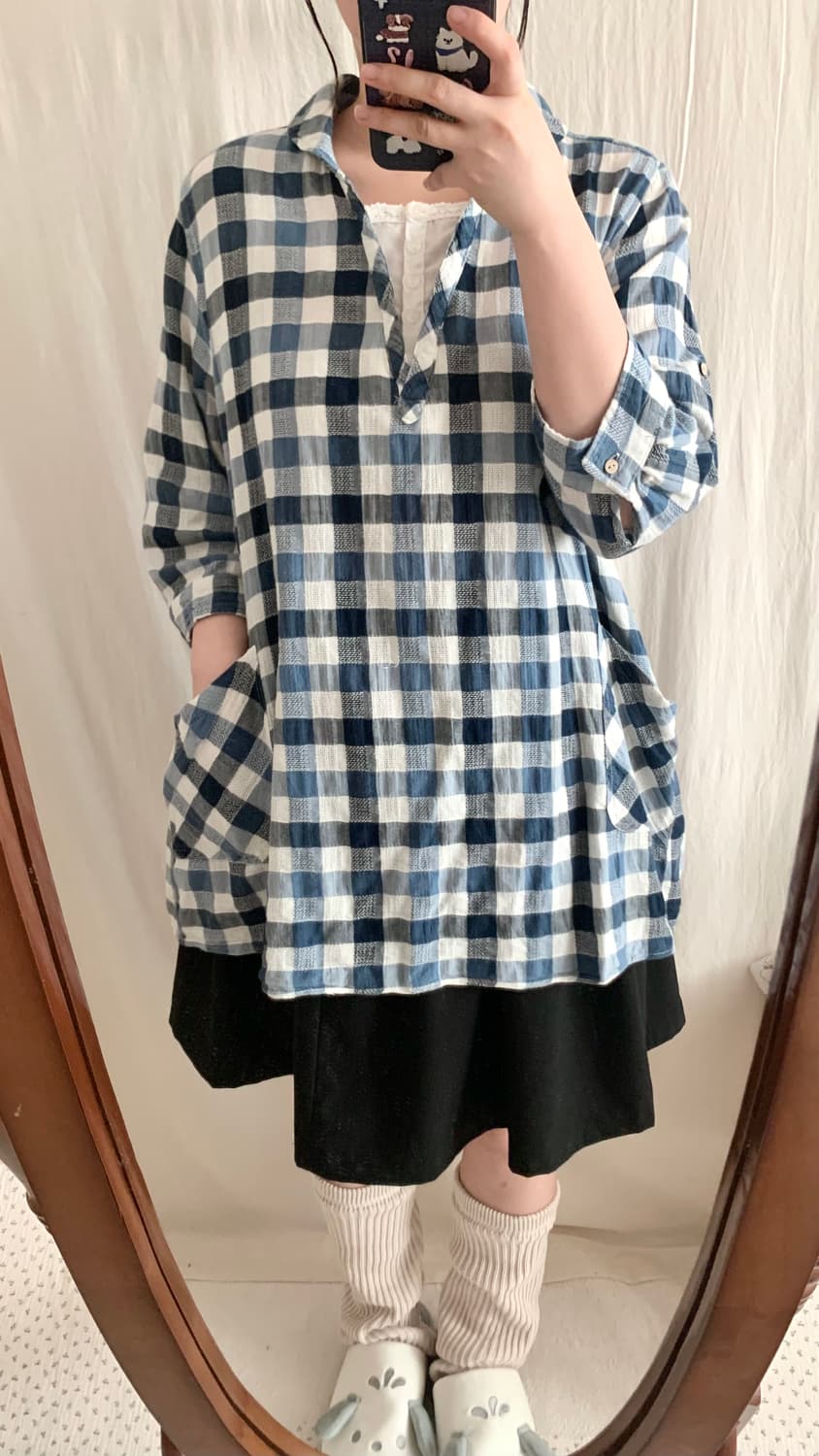 Cest Bien ! Vous 체크 둥카 레이스 셔츠 상품이미지7