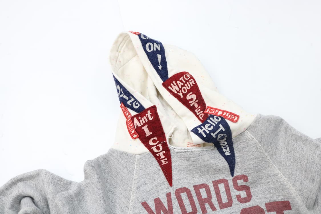 데님 던가리 빈티지 레터링 믹스 후드 스웻셔츠 상품이미지5