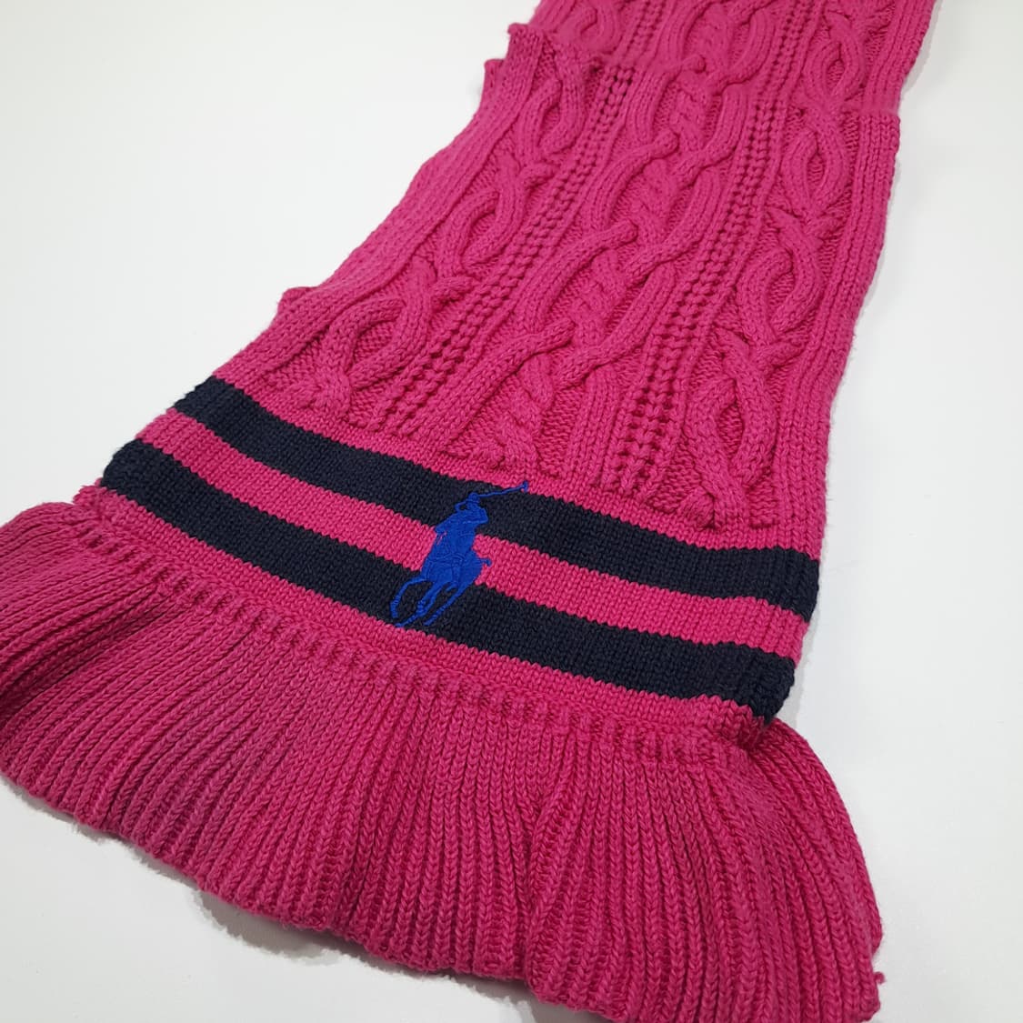 MX645 폴로 00s 피마코튼울 케이블 프릴 핫핑크 머플러 목도리 상품이미지5