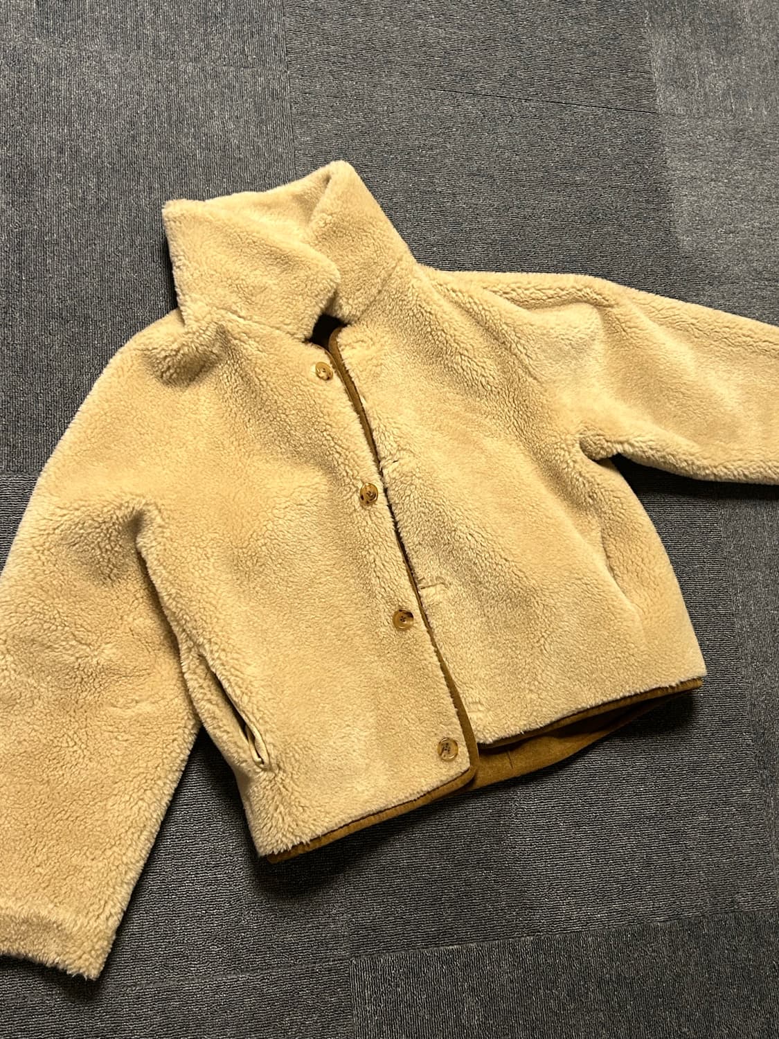 블랭크공삼 리버시블 울 시어링 무스탕 숏코트 상품이미지5