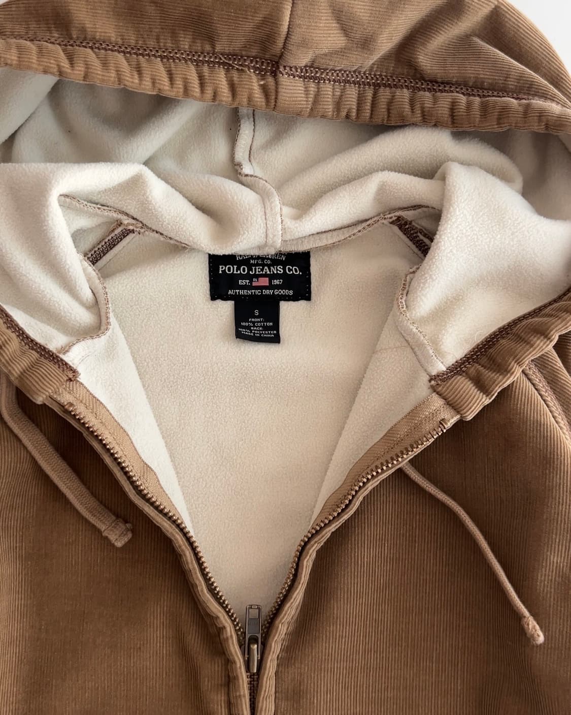 폴로 코듀로이 후드 집업 브라운 S 상품이미지3
