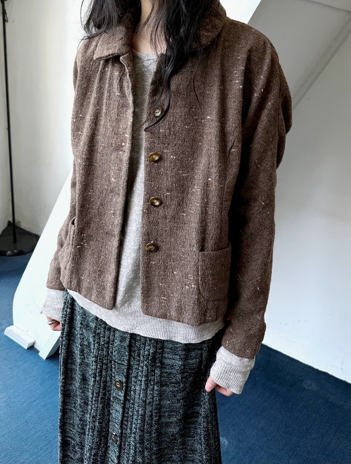 Tweed fabric single collar shirring jack 상품이미지7