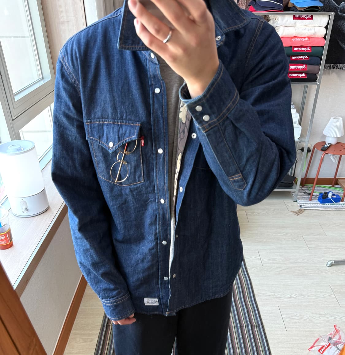 슈프림 리바이스 퀼팅 데님 셔츠 상품이미지1