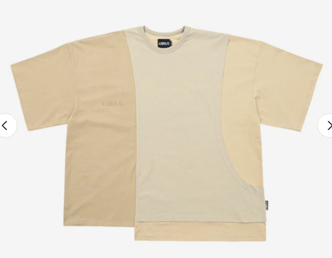 아조바이아조 Mixed T-Shirt [BEIGE] XL사이즈 상품이미지1