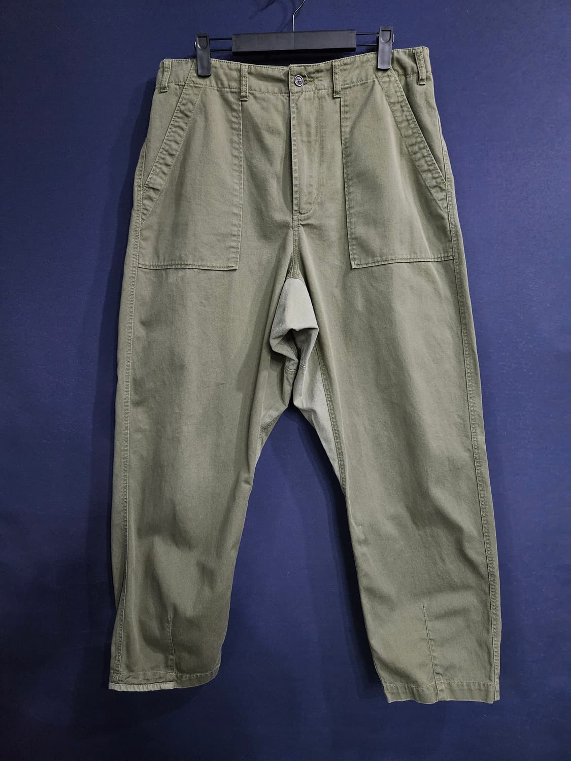 유니버셜웍스 카키 남성 허리 32 데님 배기팬츠  상품이미지1