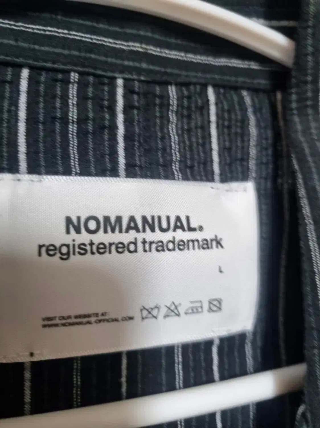 노매뉴얼 시어서커 자켓 + 와이드 팬츠 L 블랙 스트라이프 셋업 상품이미지2