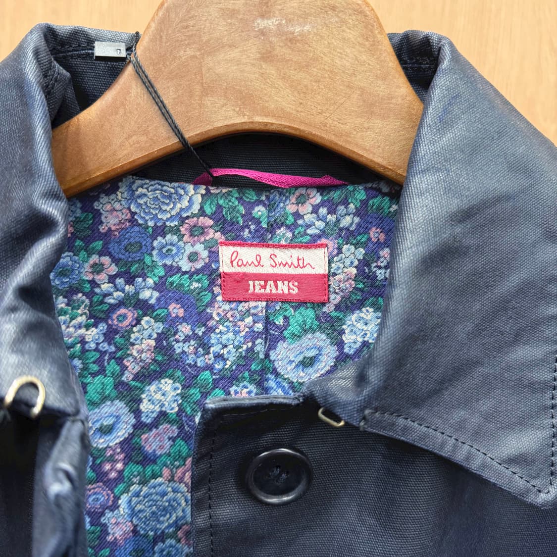 폴스미스 진스 싱글 브레스티드 코트 플라워 패턴 안감 포켓 디테일 네이비 상품이미지6