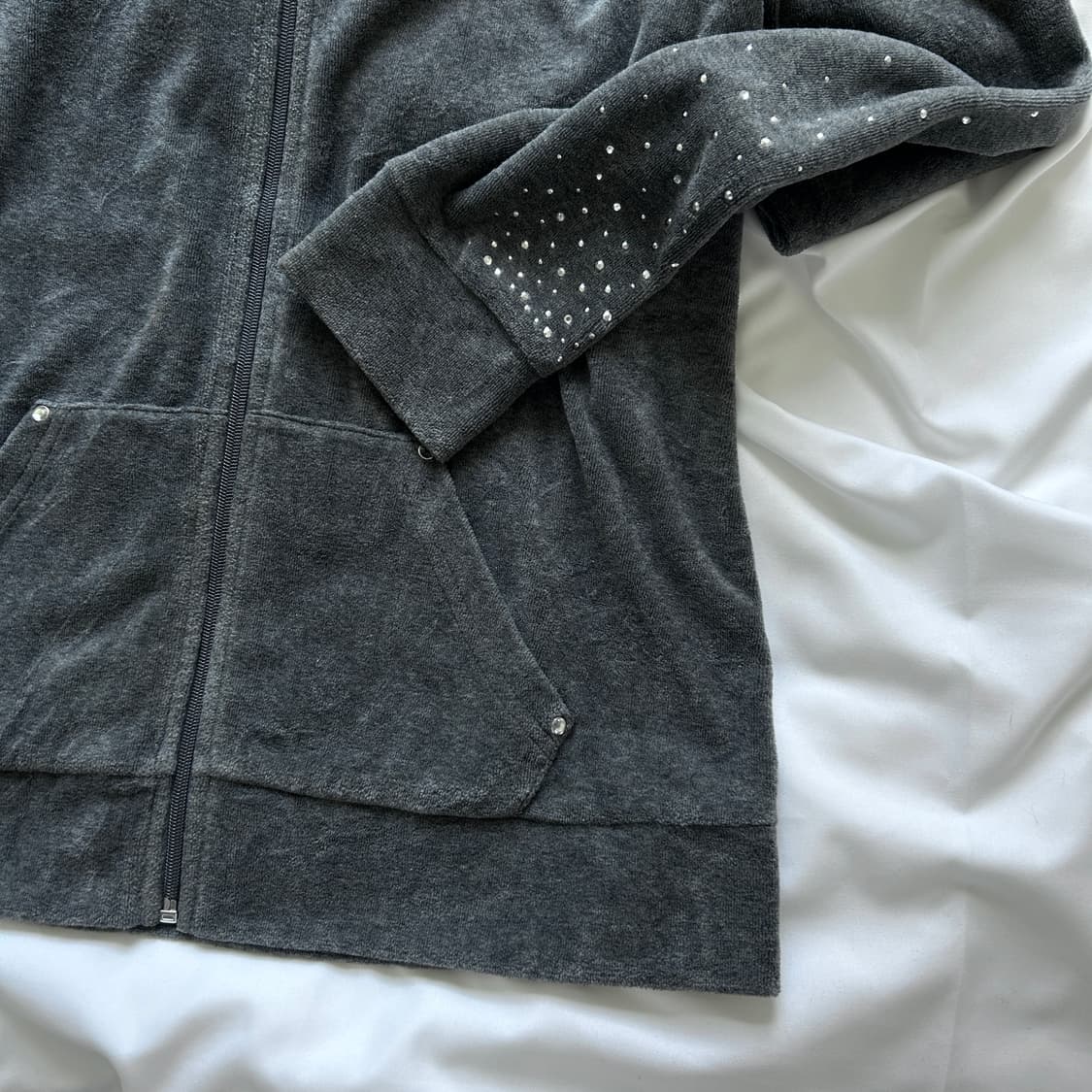 빈티지 큐빅 후리스 후드집업 상품이미지7