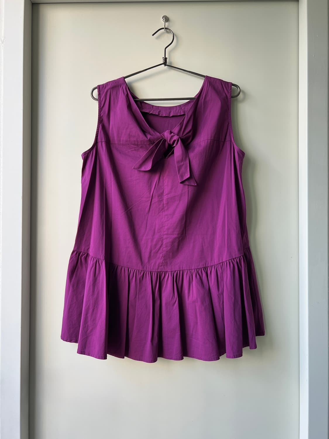 퍼플 리본 슬리브리스 상품이미지1