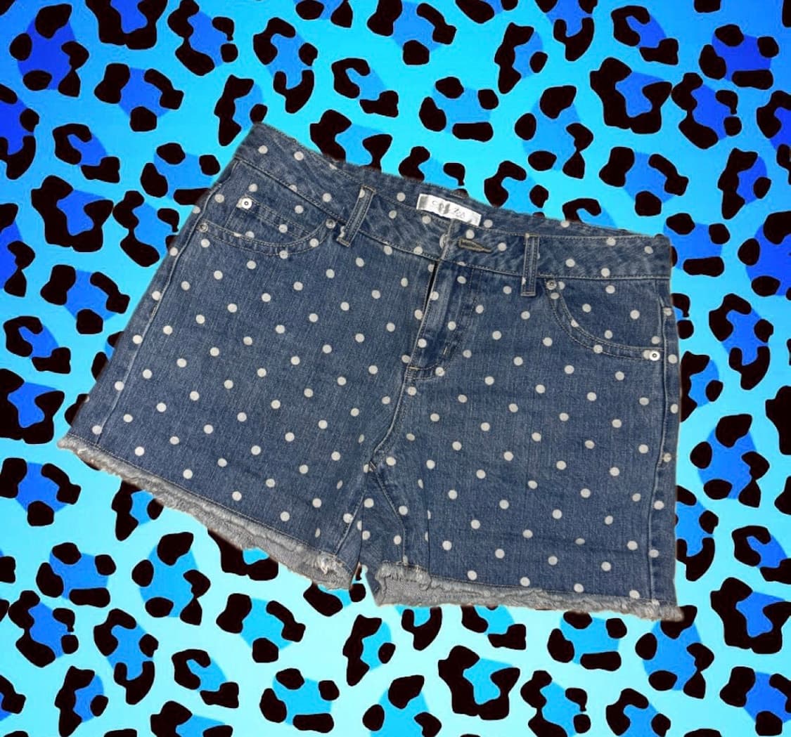 빈티지 Colza 도트 데님 핫팬츠 y2k 00’s 상품이미지1