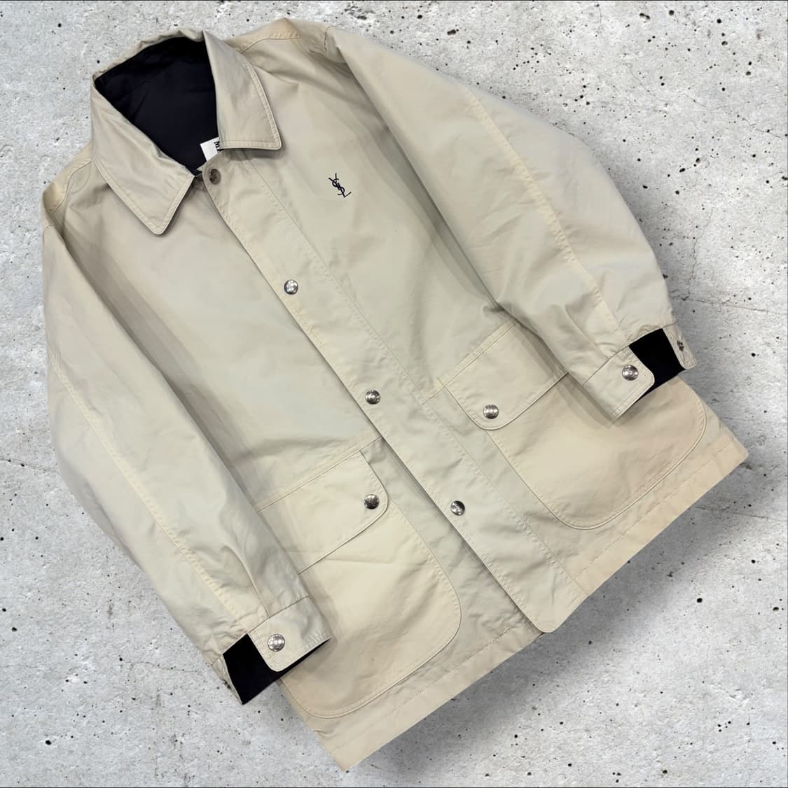 [95] 입생로랑 뿌르 옴므 리버시블 블랙 포켓 코튼 자켓 D387 상품이미지2