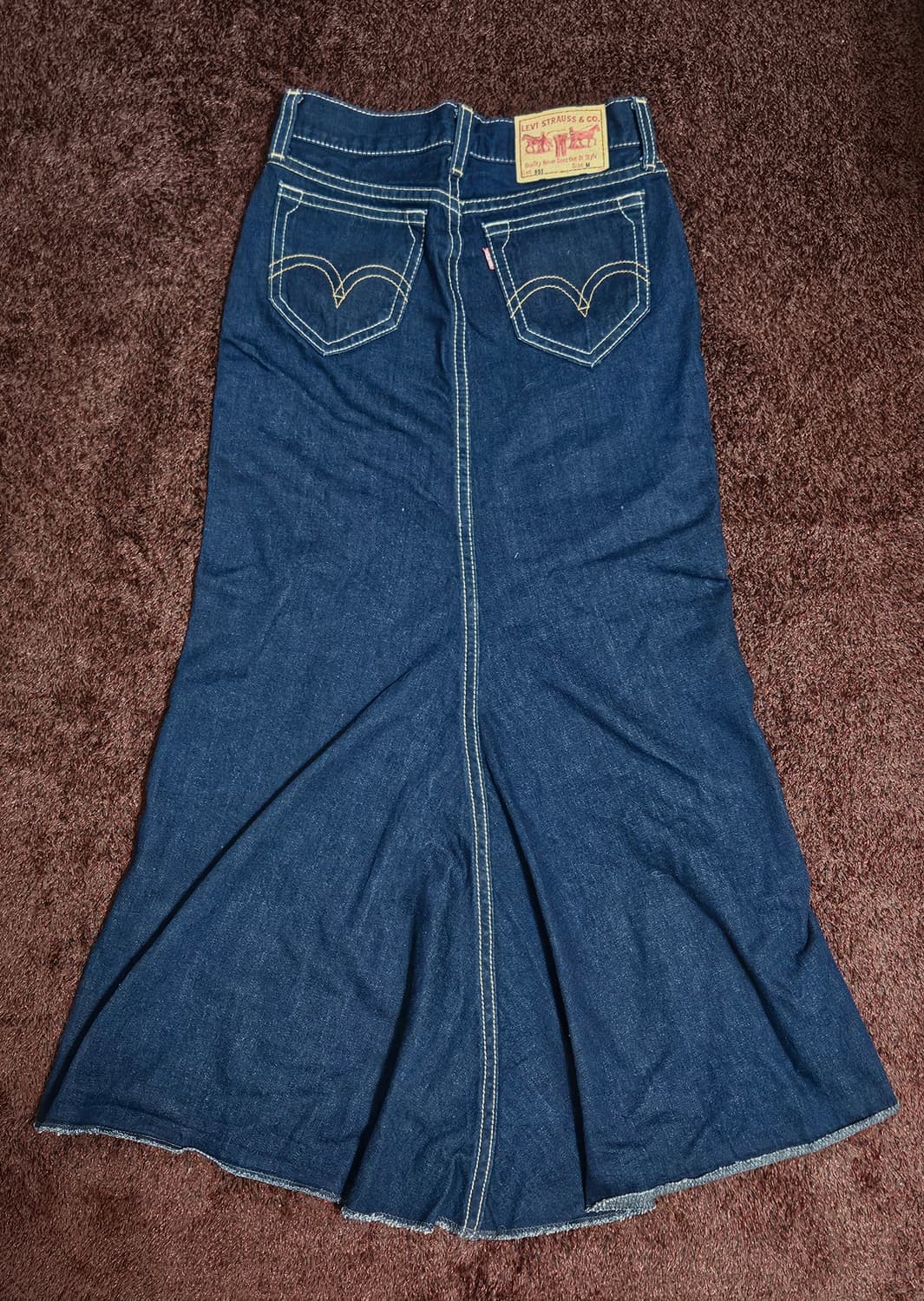 리바이스 생지 데님 진청 롱 스커트 M 상품이미지2