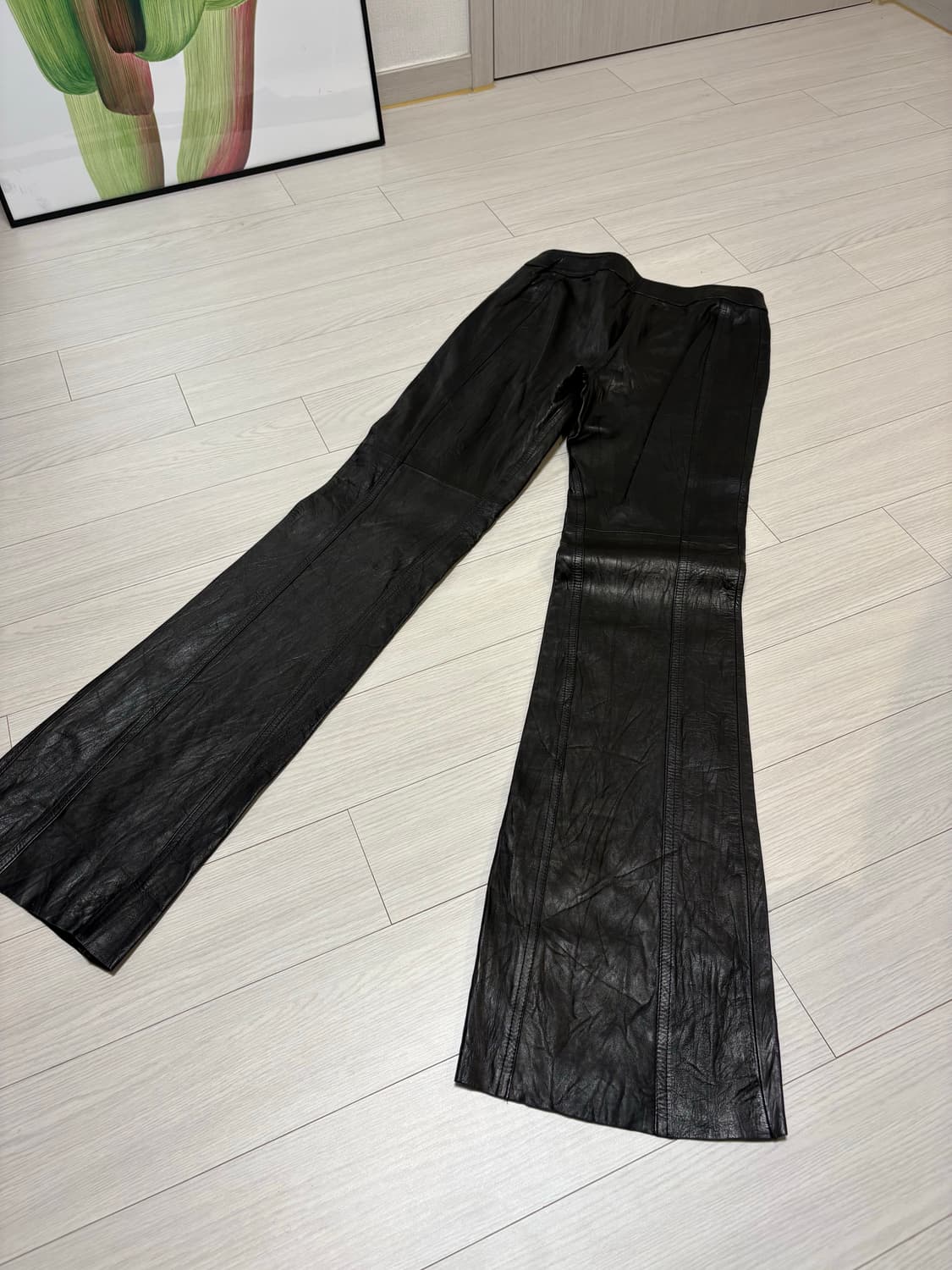 빈티지 레더 양가죽 플레어 팬츠 24인치 상품이미지2