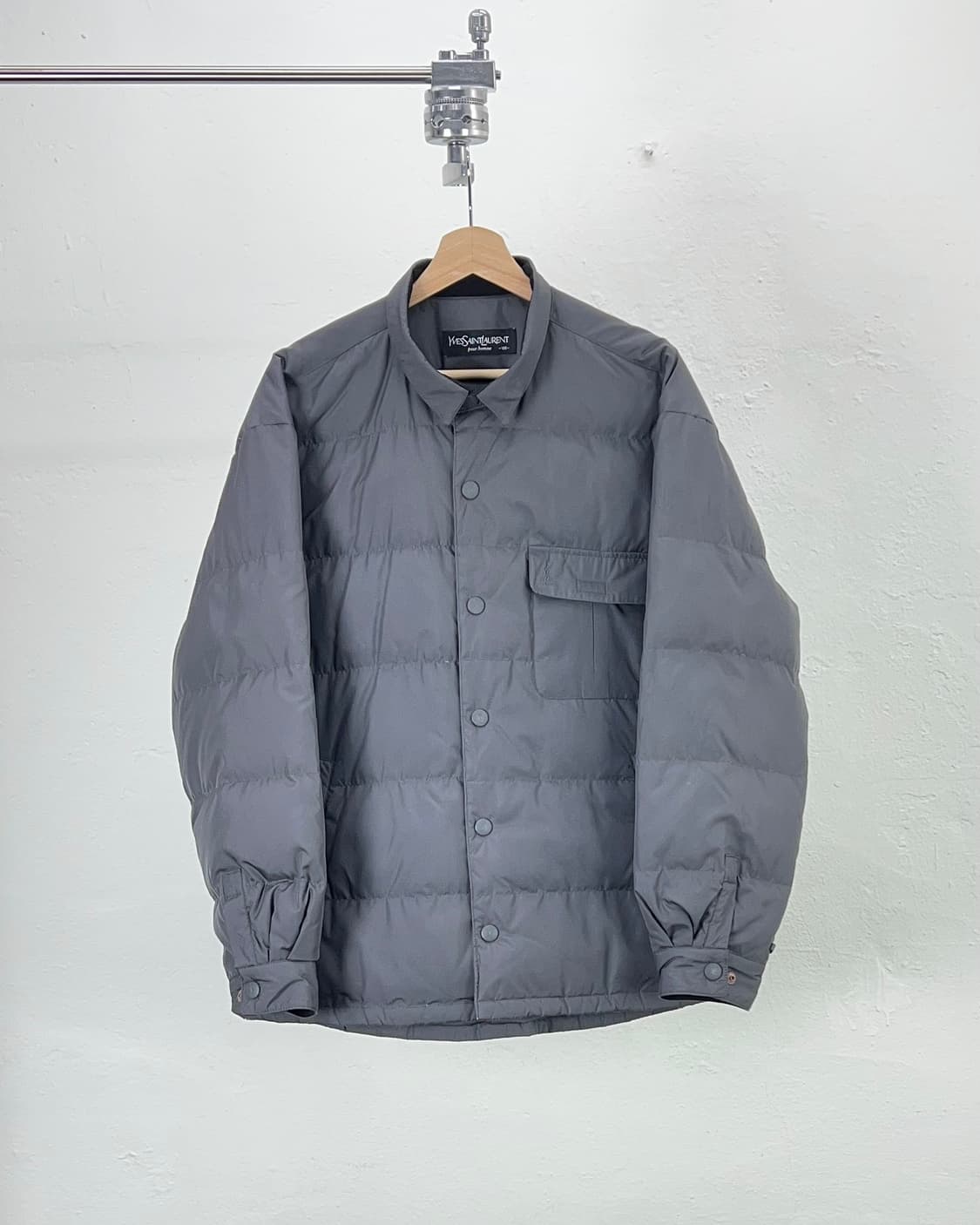 이브 생로랑 뿌르 옴므 차콜 그레이 패디드 셔츠 다운 자켓 상품이미지1
