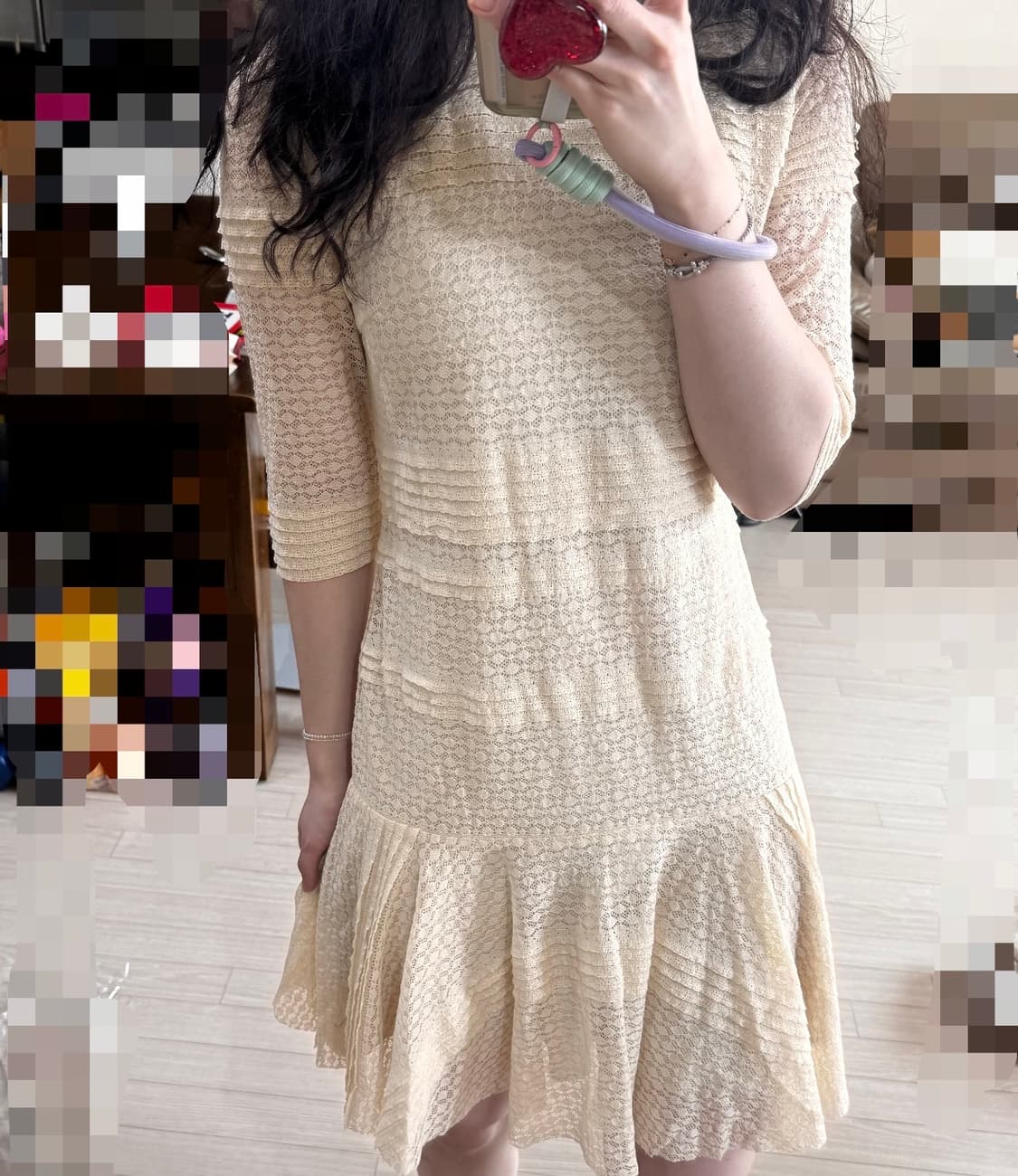 55 55반 텍달린 새상품 질스튜어트 정가50만 레이스 원피스 상품이미지4