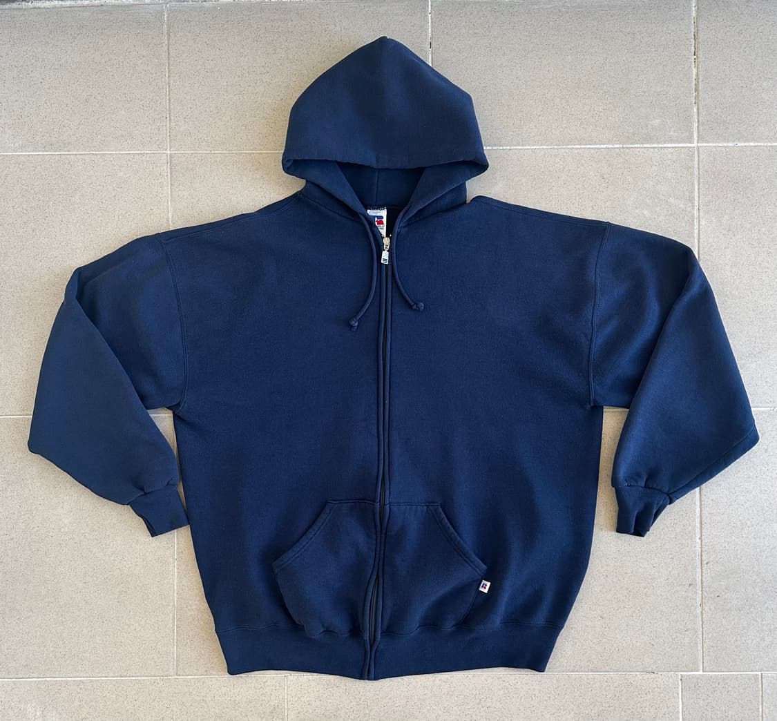 90s 빈티지 러셀 후드집업 네이비 XXL 상품이미지1
