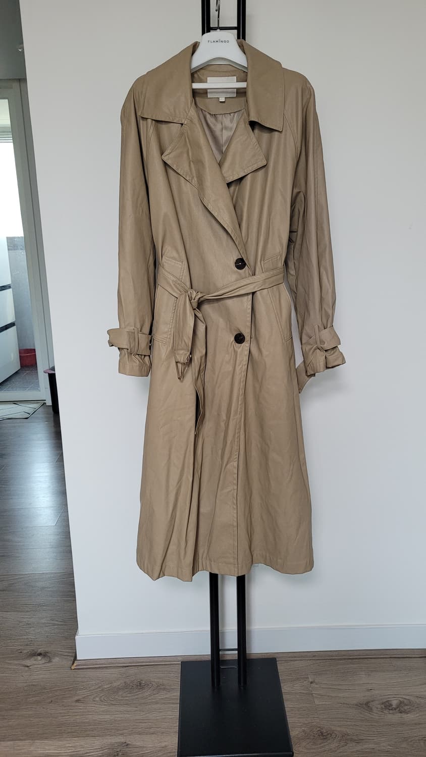 플라스틱아일랜드  레더형  트랜치자켓-S사이즈 상품이미지4