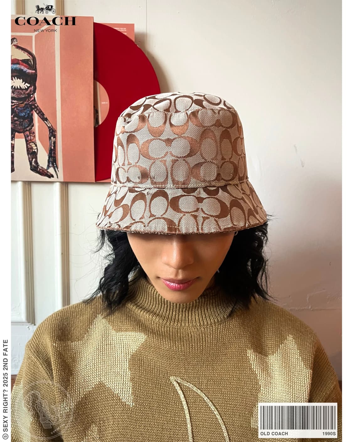 1990s Old COACH Jacquard Bucket Hat 상품이미지1