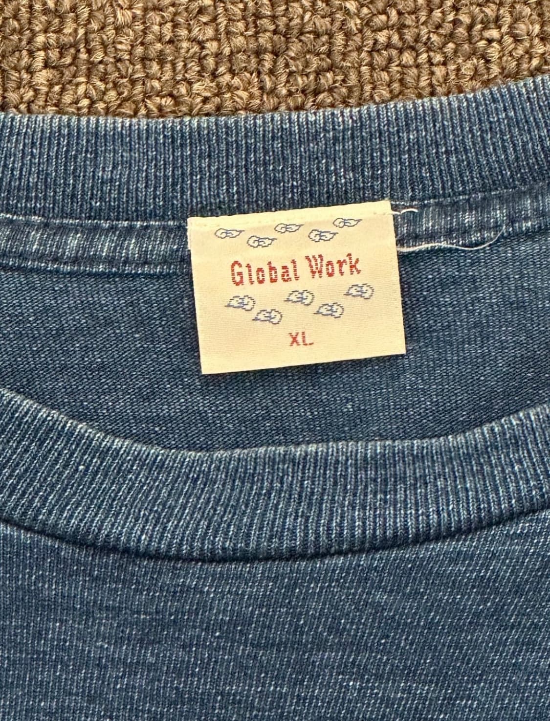 글로벌워크 빈티지 자수 디테일 블루 롱슬리브 XL 상품이미지4