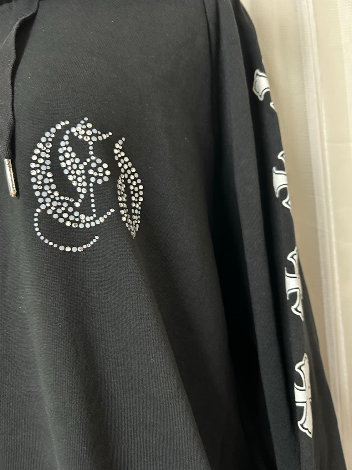 에드하디 큐빅글리터 패턴 롱 후드티 상품이미지3