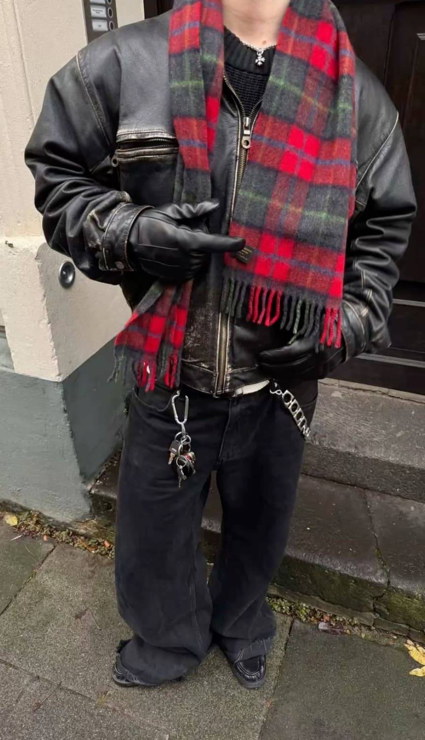 자라 페이크 레더 오버핏 빈티지워싱 봄버 자켓가죽 XL 상품이미지10