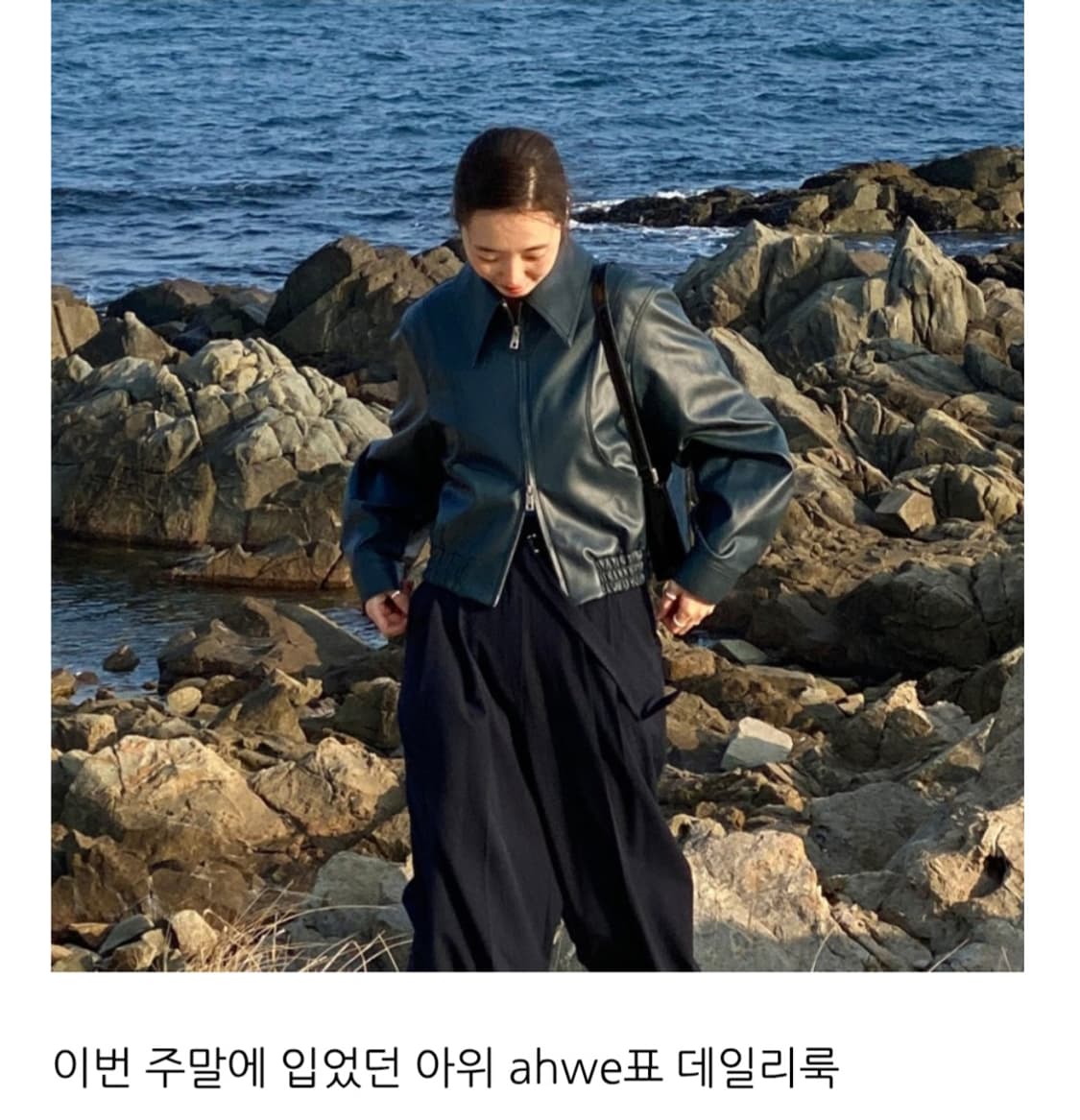 정가 268,000원) 아위 블루종 레더 자켓 상품이미지4