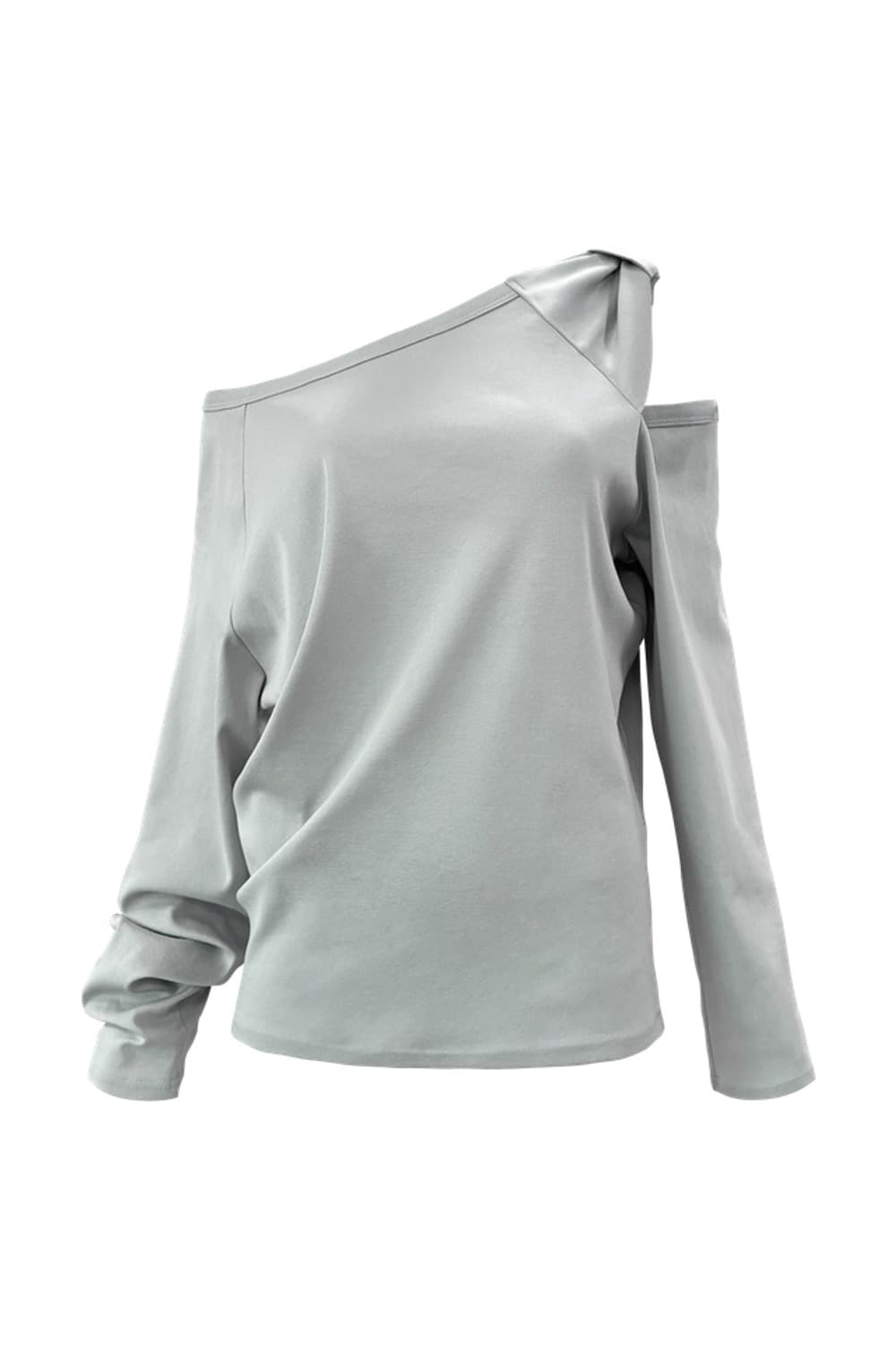 체메씨 BOW ONE-SHOULDER LONG SLEEVE 라이트 그레이 상품이미지4