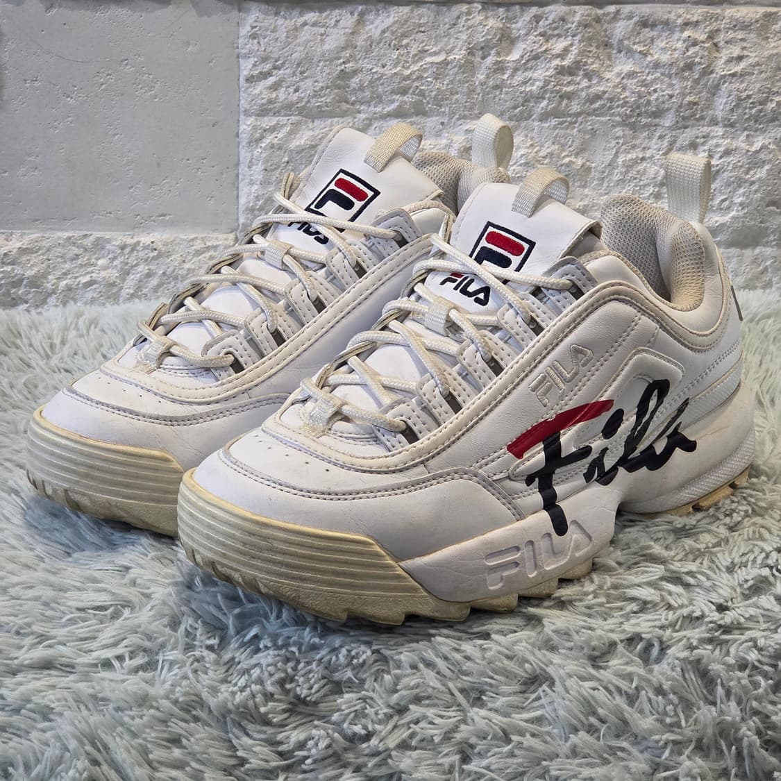 6q-22:휠라 디스럽터 2 프리즘 로고 화이트 (260mm) 상품이미지1