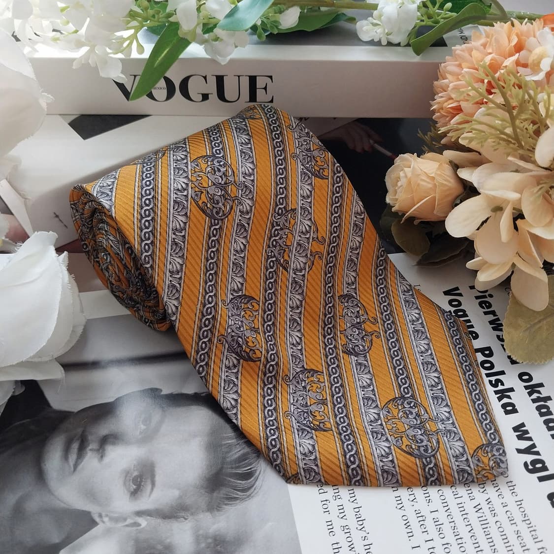 프린치피오 실크 옐로우 레지멘탈 넥타이 10.2cm A+등급 K1705
 상품이미지2